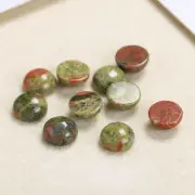 100pcs Natural Unakite Stone 10mm Round Cab Cabochon for DIY Jewelry Making
