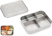 Bits Kits Stainless Steel Bento Box Lunch and Snack Container for Kids and Adults, 5 Sections
