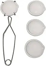 Tiabiaya 5 Pieces Small Melting Ceramic Crucible Bowl Dish Cup Set Spare Parts Kit Melting Gold Silver Copper with Whip Tongs Handle 2A