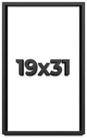 19x31 Shadow Box Frame Black | 1 inches Deep Real Wood Contemporary Shadowbox Di