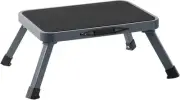Ollieroo Metal Folding Step Stool, Wide One Stool with Non Slip Gray