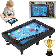 Qkbuza Small Tabletop Pool Table,Miniature Billiards Pool Table - Small Pool Table & Billiard Set, Interactive Billiards Game for Kids Boys Girls, Eudcatioanl Desktop Games