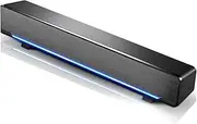 Heayzoki Soundbar, USB Wired Stereo Soundbar Music Player Bass Surround Soundbox 3.5 mm Input for PC Mobile Phones, Compact Smart Soundbar with DSP Bass Sound Technology (Black)