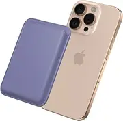 Yisica MagSafe Wallet Magnetic Card Holder, Premium Vegan Leather Phone Wallet for Phone Card Holder for iPhone 16 Plus Pro Max 15 14 13 12 Series, Violet