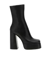 Versace Zip-Up Platform Ankle Boots 40 Black