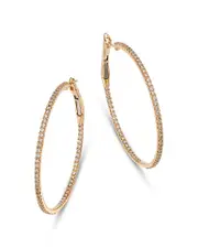 Bloomingdale's Fine Collection Diamond Inside Out Large Hoop Earrings in 14K Yellow Gold, 2.25 tcw