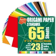 [] Standard 6 Inch One Sided 23 Colors 65 Sheets Square Easy Fold Premium Jap...