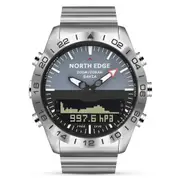 Mens Stainless Steel Diving Analog Altimeter Quartz Sport Watch