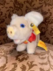 Steiff Pig Plush 7" Vintage 1990s Piggy with Ear Tag 072413 Stuffed Animal Toy