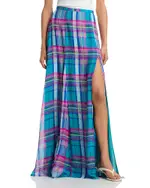 L'Agence Patricia Plaid Full Maxi Skirt