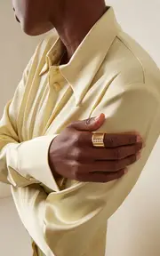[Melissa Kaye] 18k Yellow Gold Honey Cigar Band Ring