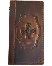 Genuine Leather Case for Iphone 15 14 13 12 Pro Max Wallet Xs 11 Jesus Cross Diy