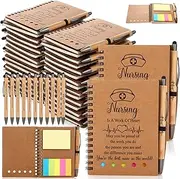 MotiMind 30 Sets Nurse Appreciation Gifts Bulk Nurse Week Gifts Thank You Nurse Notebooks and Bamboo Pens Inspirational Nurse Spiral Notebook with Sticky Note for Nurse Medical Assistant Coworkers