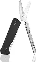 Roxon S501U Folding Pocket Scissors and replaceable Knife blade with belt clip, 2 in 1 Multi-tool for Outdoors, Camping, Hiking, Survival, Rescue, Hunting, Durable & Lightweight EDC