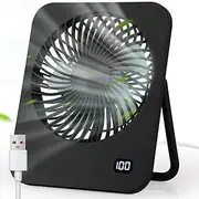 Geepen USB Desk Fan Hook Fan Mini Table Fan Portable Personal Fan Small but Powerful USB Fan with 5 Speeds Adjustable 180° Rotatable Silent Fan for Home Office Car Camping Black