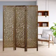 Leaf design wooden Folding Partition screen set of 3
