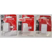 RCA TP203WHR Phone Modular 3-Line Jack White Connector Lot of 2 + TP262WHR