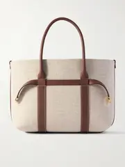 [Loro Piana] Loro Piana - Ghiera Small Leather-trimmed Canvas Tote - Neutral - One size One size Neutrals