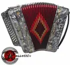 ROSSETTI ACCORDION 34 BUTTON 3 SWITCH FBE FA 12 BASS ACCORDEON GREY + CASE