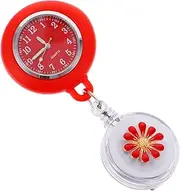 [Holibanna] 1pc Nurse Table Watches Vet Stopwatch Fob Pin Lapel Watch Digital Watch Nursing Blue Scrubs Light Reel For Nurses Women Clip Proof Kits Mirror Material: Ordinary Glass Mirror Red