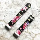 FL-5-CH2 Soft Leather Floral Band Strap with Adapters for Fitbit Charge 2