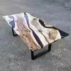 Black Epoxy Resin Table Top, Dining Epoxy Resin Table Top, Home Decor