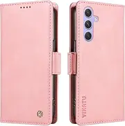 [YBFJCE] for Samsung Galaxy A54 5G Case with Card Holder, PU Leather Shockproof Durable for Samsung Galaxy A54 5G Phone Cover Wallet Case Protective Flip Folio Cover, Pink
