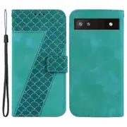 For Google Pixel 6a Dustproof Shell Stand Imprinted Wallet Cover Pu Leather Phone Case