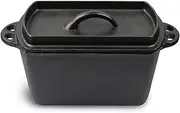 JINYEZI Rectangular Cast Iron Bread Loaf Pan with Lid, Oven-safe bread pans for homemade bread - Ideal Loaf Pans for Campfire or Home Kitchen