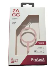 J8. ZAGG Piccadilly Snap Case For iPhone 15 Pro Max - Clear/Pink (MagSafe)