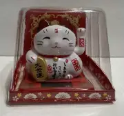 Solar Powered ManekiNeko Welcoming Hands Waving Fortune Cat-Money Come from All