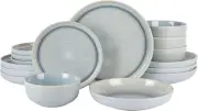 Juno Moon 16 Piece Double Bowl Reactive Blue Dinnerware Set