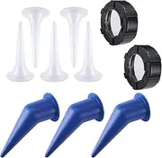 10PACK Sausage Caulk Guns Nozzle Kit,2PCS Aluminum Front Cap & 8PCS Cone Nozzle,for Caulking Guns Nozzle Applicator Caulk Cap Replacement