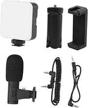 Vlogging Kit for Smartphone Tripod Phone Clip Microphone Fill Light Enhance Your Video Producti