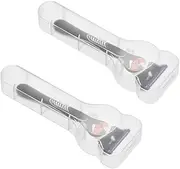 2 Pcs Transparent Razor Storage Box Plastic Razor Travel Case Portable Razor Holder Container Travel Razor Case for Men's Electric Shaver Accessories