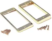 [Alnicov] 2 Pcs Curved Bottom Humbucker Pickup Ring Set for Epiphone Guitar Accessories,Gold