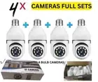 360° Wireless WiFi ip Camera Light Bulb Security Home Cam Waterproof E27 Cam X 4