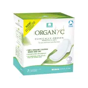 Organyc Clinically-Proven Protection Overnight Feminine Care Pads with Wings Super Flow 7 Pads