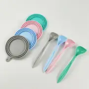 Pet Food Can Cover Lid and spoon Dog Cat Pet Tin Silicone Reusable Storage Cap T