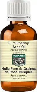 Devprayag Pure Rosehip Seed Oil (Rosa rubiginosa) Natural Therapeutic Grade Cold Pressed 100ml (3.38 oz)