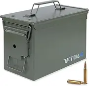 Tactical45 M2A2 50 Cal Ammo Can Army Green Ammo Storage Container with Front Latch System Steel Military Grade Ammo Case