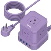 Power Strip with USB, USB C (3.0A) Travel Strip, TOPREK 10 FT Extension Cord ...