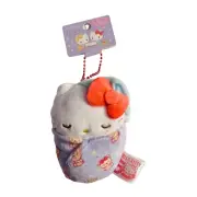Sanrio Hello Kitty Plush Charm, Baby Swaddle Series Key Holder, Keychain Kawaii