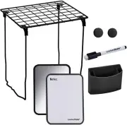 LockerMate 7 Piece Locker Kit Black Mirror Dry Erase Shelf New