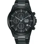 ALBA 雅柏 男錶 簡約時尚計時不鏽鋼手錶-42MM (AM3857X1/VD57-X202SD) 全黑
