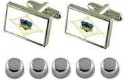 [Select Gifts] Shirt Dress Studs Itabira City Minas Gerais State Flag Cufflinks