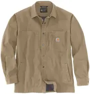 Carhartt Fleece Lined Snap Front Shirt, green-brown, Size S for Men Green Brown