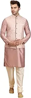 [Ethluxis] Men's Kurta Silk Blend Mandarin Collar Jacket