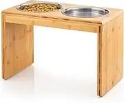 Pawfect Pets 12" Elevated Dog Pet Feeder- Large Raised Dog Bowl Stand- Includes 4 Stainless Steel Bowls (12 Inch)
