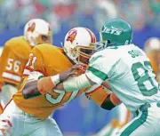 Linebacker Chris Washington Tampa Bay Buccaneers pursues the play - Old Photo